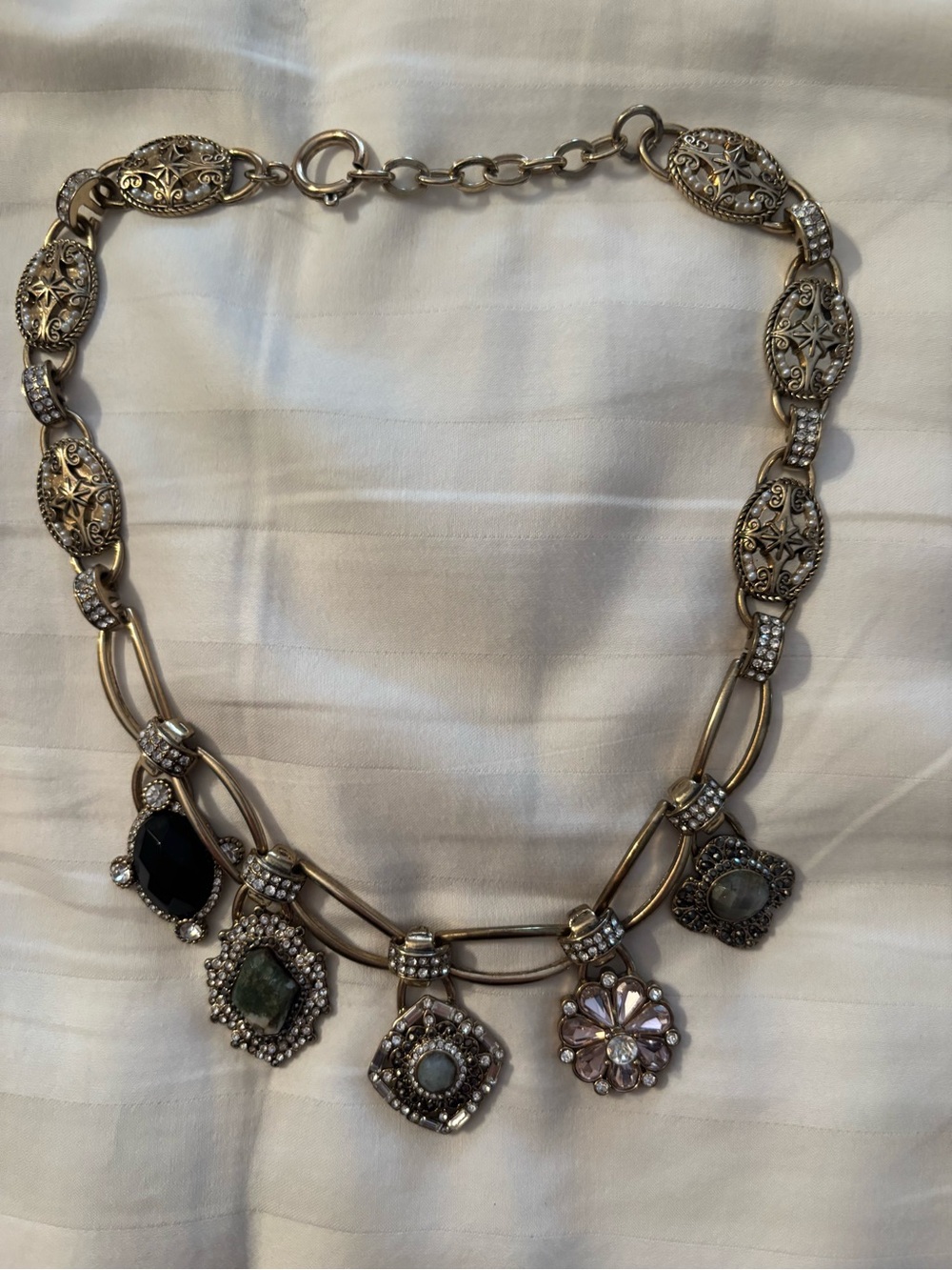 Accesorize Uk Mixed Jewels Gold Multi-Color Charm Necklace - Picture 2 of 8